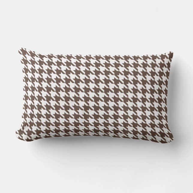 Choklad Brown Houndstooth Lumbarkudde (Framsida)