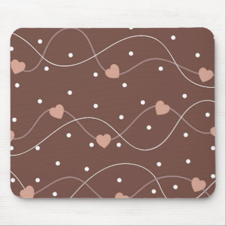 Choklad Brown med Rosa Hearts Mönster Musmatta