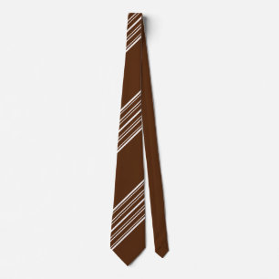 Choklad brun och vit diagonal Rand 2 sida Slips