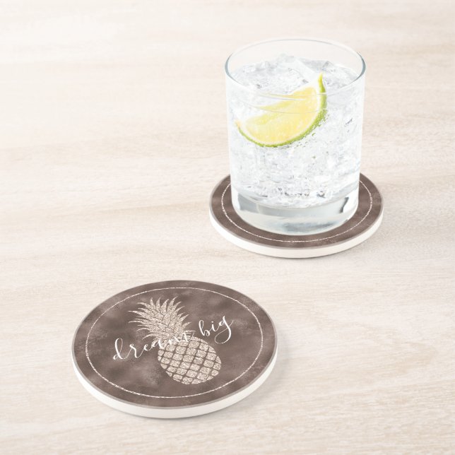 Choklad Brunt  ananas Glitter Underlägg (Sidan)