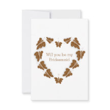 Choklad Butterflies design Bridesmaid-begäran