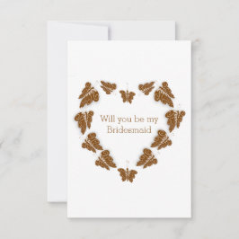 Choklad Butterflies design Bridesmaid-begäran Inbjudningar
