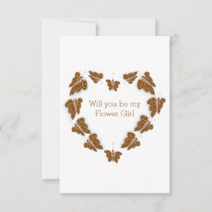 Choklad Butterflies design Flower Girl Request Inbjudningar