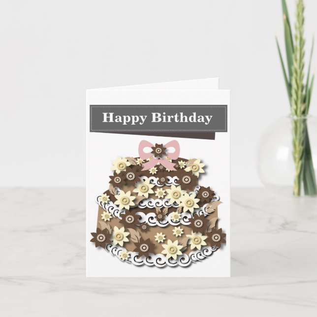 Choklad Cake Editable Birthday Card Kort (Framsida)