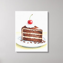 Choklad Cake Stretched Canvas Wall Art