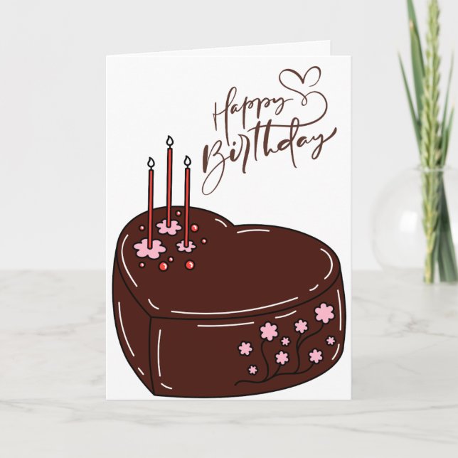Choklad Cake vill ha födelsedagskort Kort (Framsida)