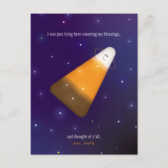 Choklad Candy Corn Vykort (Framsida)