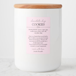 Choklad Chip Cookie Enkel rosa Mat Etikett