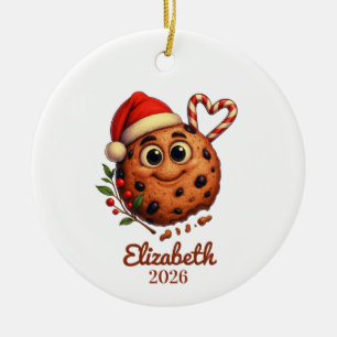 Choklad Chip Cookie Ornament, Söta Älskare Julgransprydnad Keramik