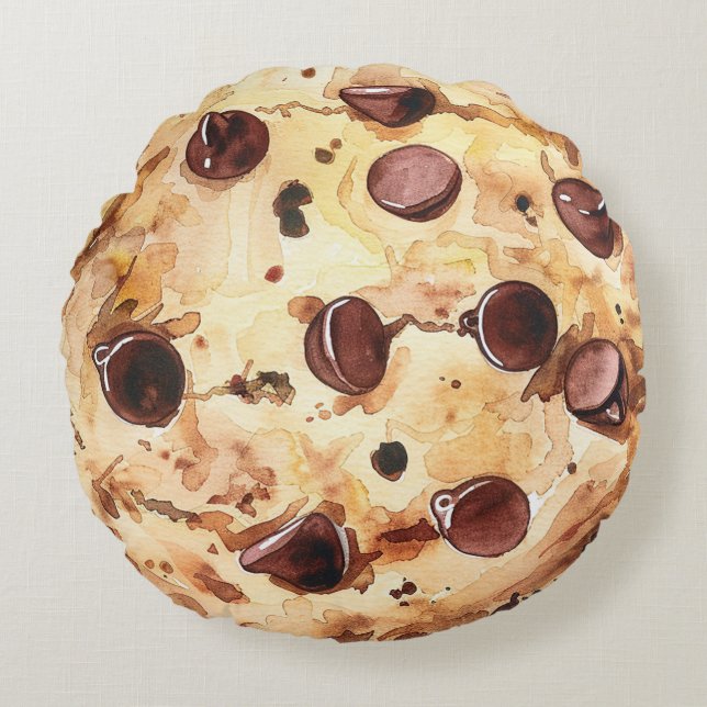 Choklad Chip Cookie Rund Kudde (Framsidan)