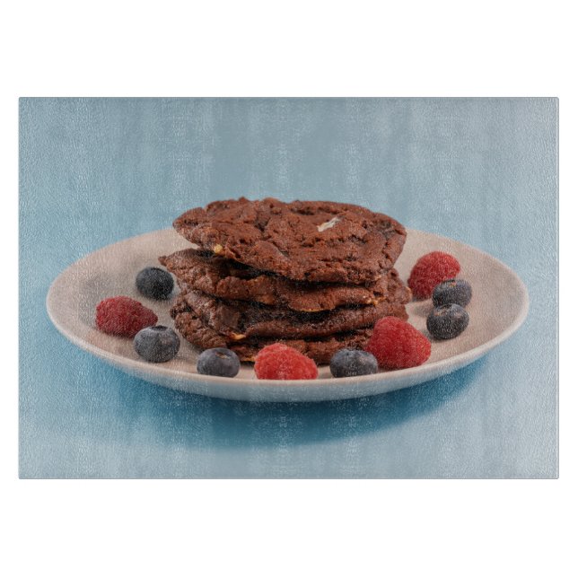 Choklad Chip Cookies Med Bär Mat Foto (Framsidan)