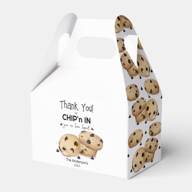 Choklad Chip Cookies Tack Saker Bakning Present Presentaskar (Framsidan Sidan)