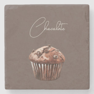 Choklad Chip Muffin Cupcake Födelsedag Stenunderlägg