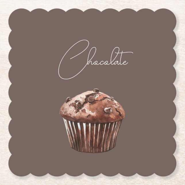 Choklad Chip Muffin Cupcake Födelsedag Underlägg Papper (Framsida)