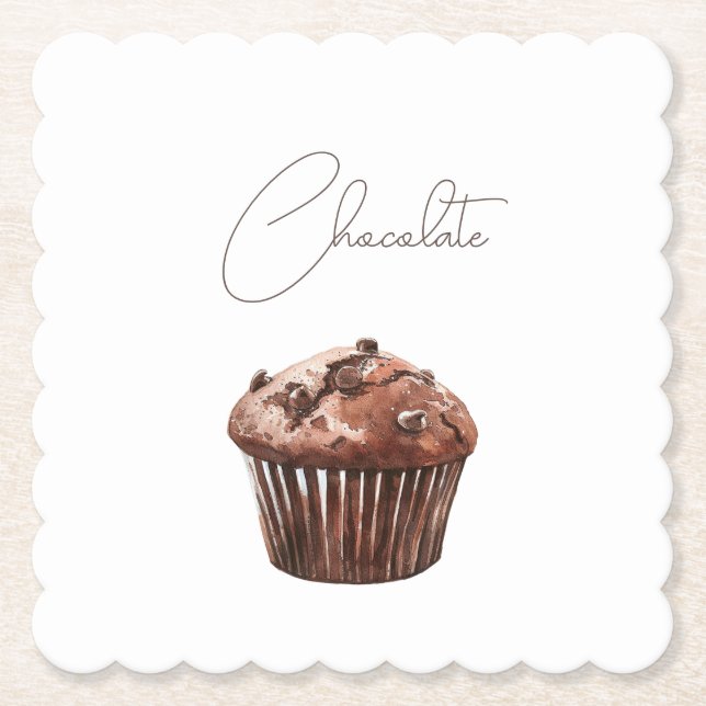 Choklad Chip Muffin Cupcake Underlägg Papper (Framsida)
