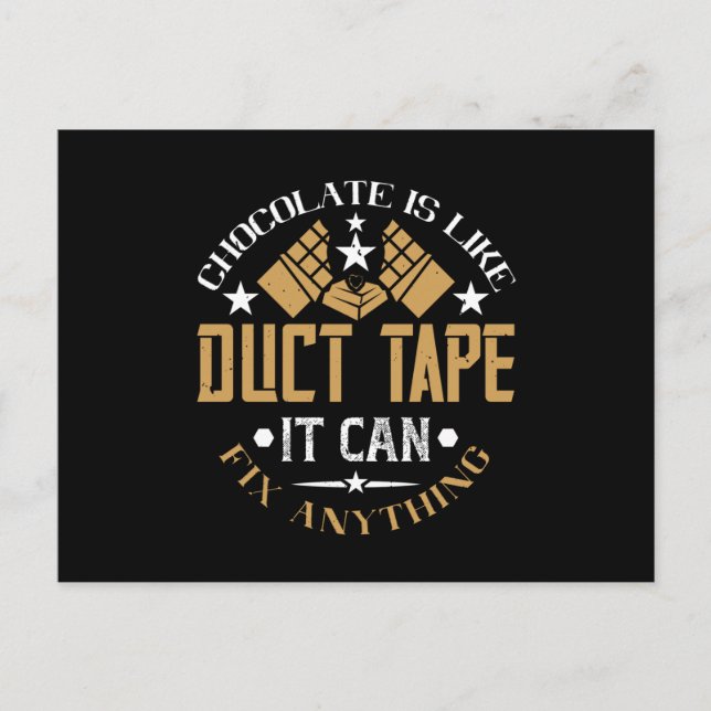 Choklad - Choklad är som tuggband Vykort (Framsida)