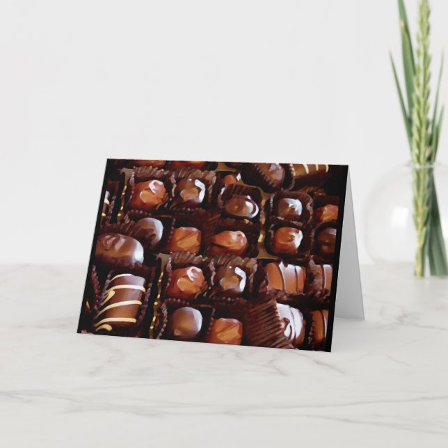 Choklad, chokladchoklad helgkort (Framsida)