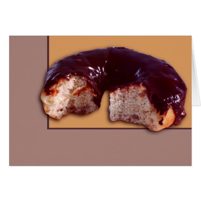 Choklad Covered Donut Hälsningskort (Framsidan Horizontal)