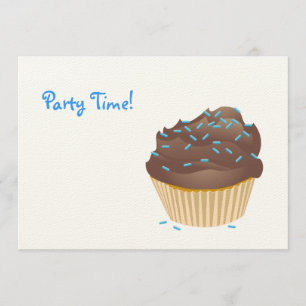 Choklad Cupcake Festin Inbjudan