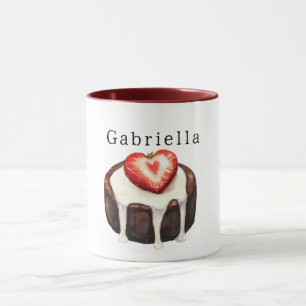 Choklad Cupcake Jordgubbs Hjarta Mugg