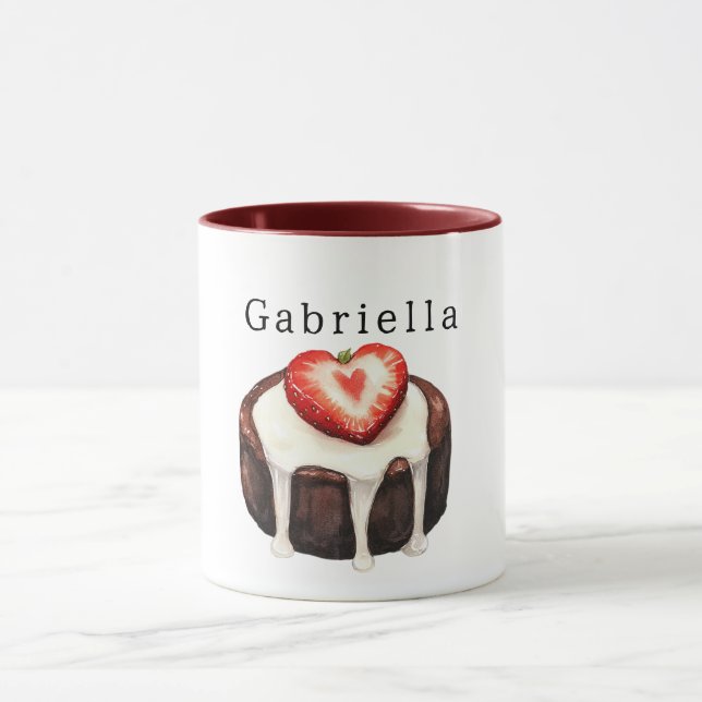 Choklad Cupcake Jordgubbs Hjarta Mugg (Center)