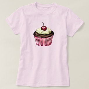 Choklad Cupcake med en Körsbär på toppen T Shirt