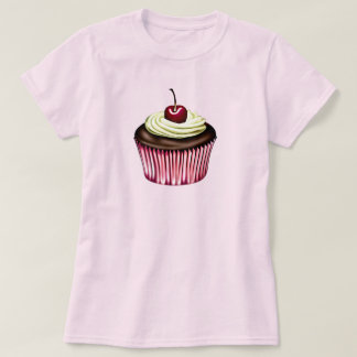 Choklad Cupcake med en Körsbär på toppen  T Shirt