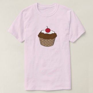 Choklad Cupcake med en Körsbär T Shirt