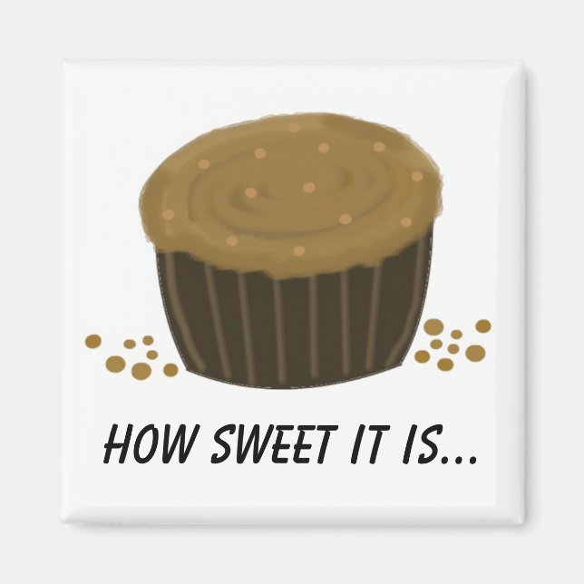 Choklad Cupcake med text Magnet (Framsidan)