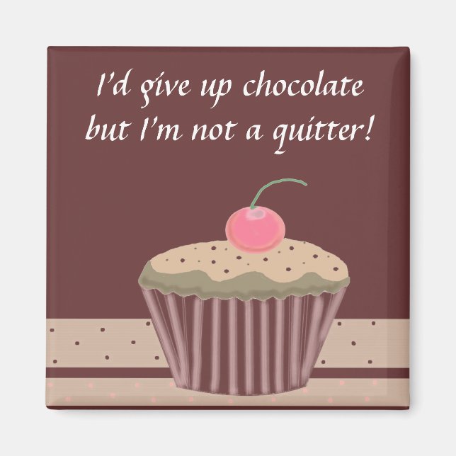 Choklad Cupcake med text Magnet (Framsidan)