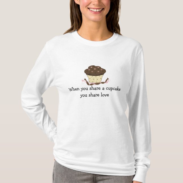 Choklad Cupcake Med Text Tee (Framsida)
