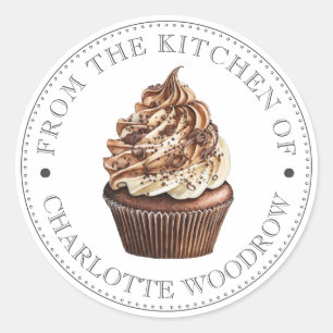 Choklad Cupcake Runt Klistermärke