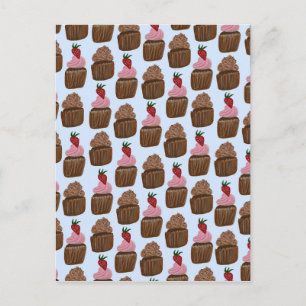 Choklad Cupcakes Mönster Glad Födelsedag Vykort