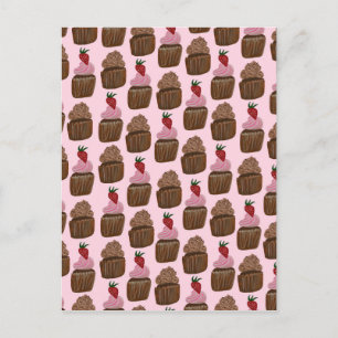 Choklad Cupcakes Mönster Glad Födelsedag Vykort