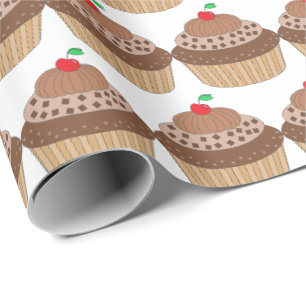 Choklad cupkaka med Cherry Mönster Presentpapper