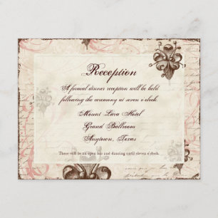Choklad Damask Virvel Bröllop Svar RSVP Kort