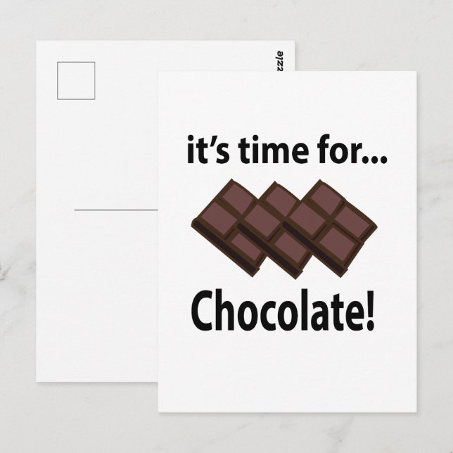 Choklad Det Är Dags För Choklad Vykort (Fram/baksida)
