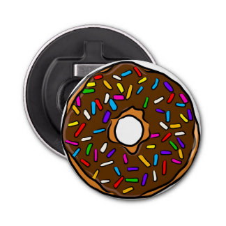 Choklad Donut Rainbow Colorful Sprinkles Art Yum Flasköppnare