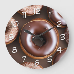 Choklad Donuts med Sprinkles Stor Klocka