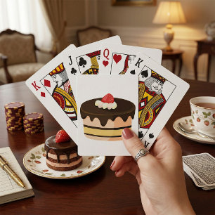 Choklad Dropp Tårta med Jordgubbe Casinokort