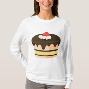 Choklad Dropp Tårta med Jordgubbe T Shirt