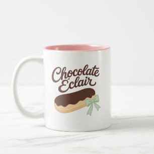 Choklad Éclair - Coquette Pastell Dessert Två-Tonad Mugg