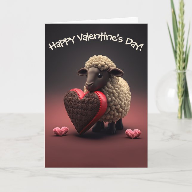Choklad får med Candy Heart Valentine Day Helgkort (Framsida)