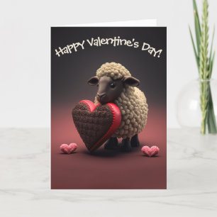 Choklad får med Candy Heart Valentine Day Helgkort