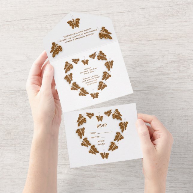 Choklad Färgad Butterflies Design Bröllop (Tearaway)
