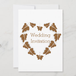 Choklad Färgad Butterflies Design Bröllop Inbjudningar