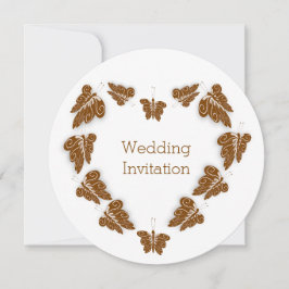 Choklad Färgad Butterflies Design Bröllop Inbjudningar