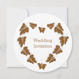 Choklad Färgad Butterflies Design Bröllop Inbjudningar