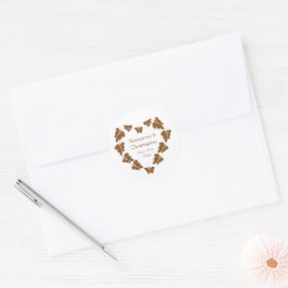 Choklad Färgad Butterflies Design Bröllop Runt Klistermärke