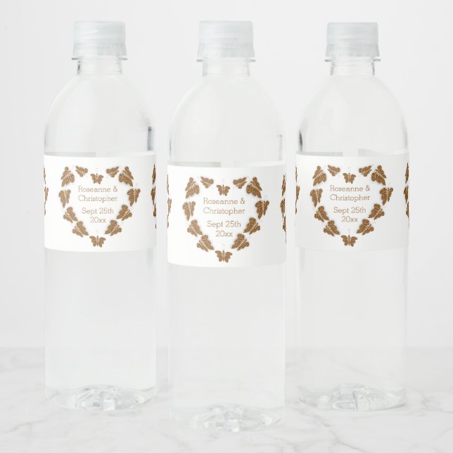 Choklad Färgad Butterflies Design Bröllop Vattenflaskor Etikett (Flaskor)